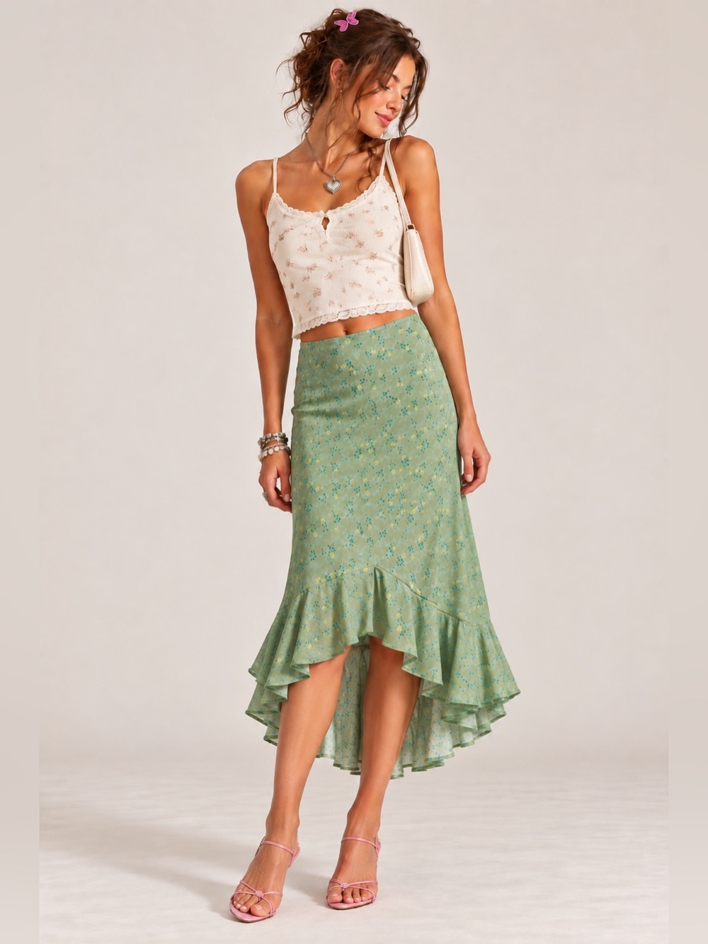 Vintage Betsey Johnson New York High-Low Satin Slip Skirt – Size M